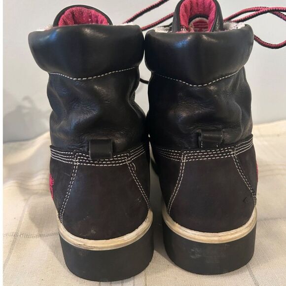 Timberland Black Leather Boots - Size 7.5 - Picture 5 of 8